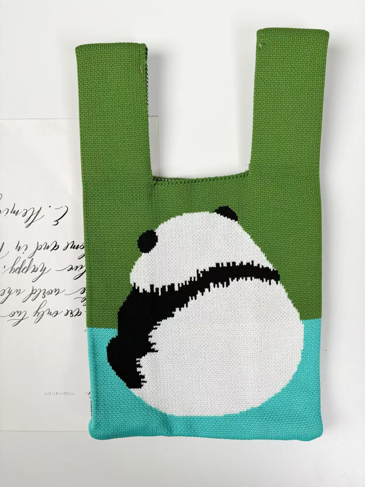 Women's Cute Panda Knitted Gift Niche High-grade Women's Handbag