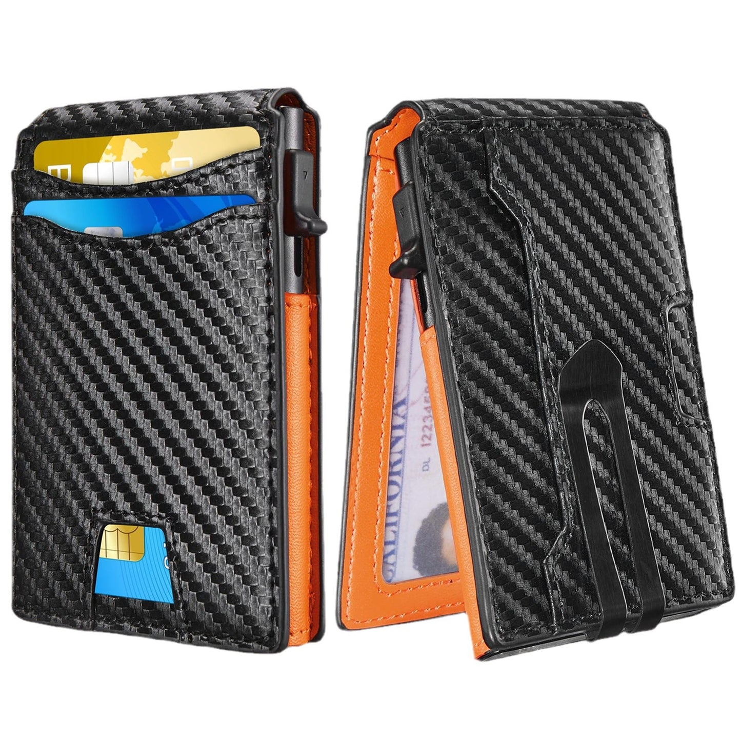 Men's Carbon Fiber Leather Soft Swiping High Men's Wallets