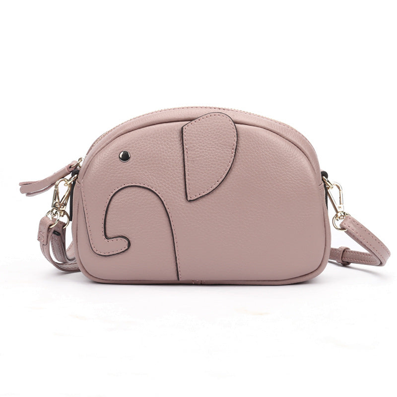 Women's Macaron Genuine Leather Creative Fashion Elephant Trendy Shoulder Bags