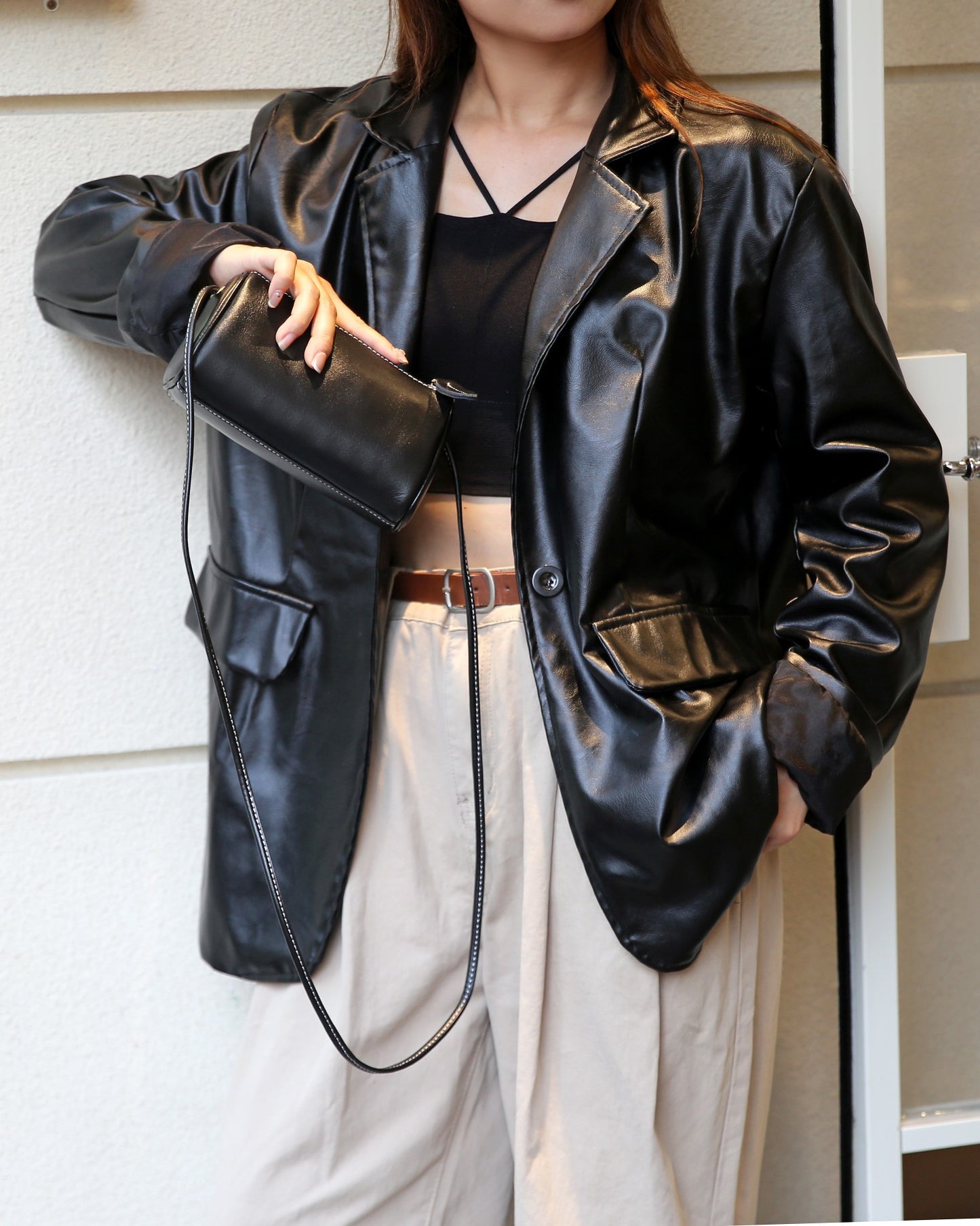 Women's Autumn Lightweight Slung Vegetable Tanning Soft Cowhide Bags