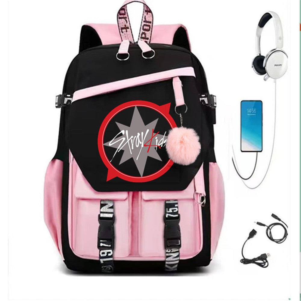 Combination Peripheral Korean Style Charging Large Backpacks