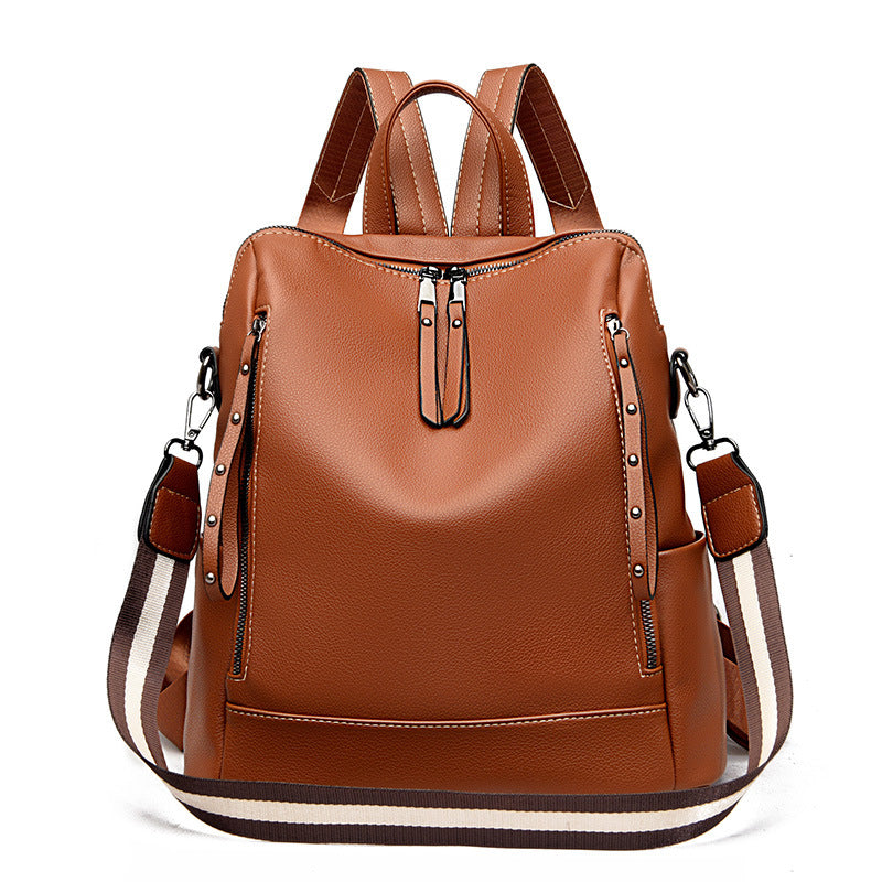 Women's Fashion Retro Summer Soft Leather High Backpacks