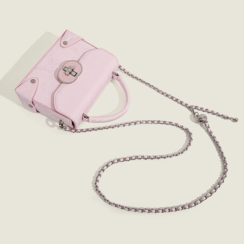 Glamorous High Sense Fashion Hot Pink Small Square Bags