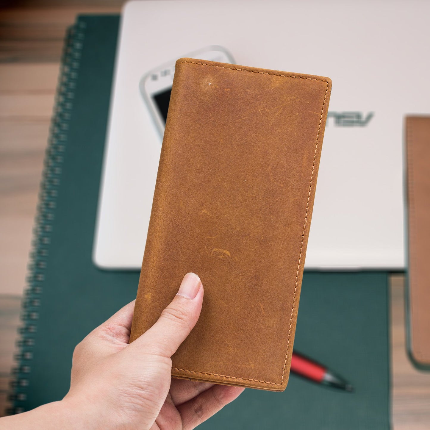 For Long Crazy Horse Leather Cowhide Men's Wallets