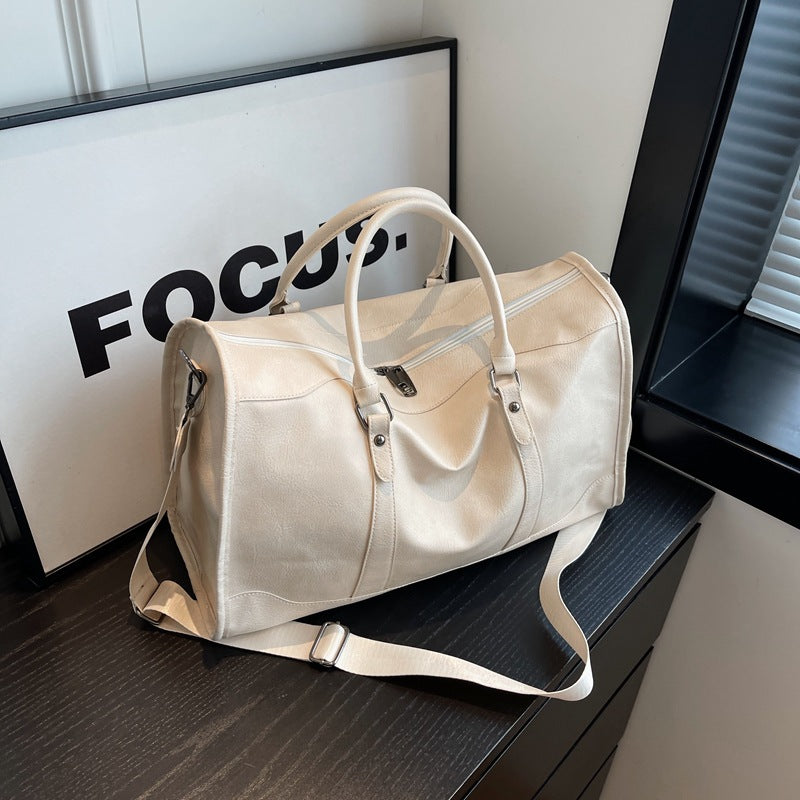 Women's Leather Fashion Retro Portable Packaging Clothes Travel Bags