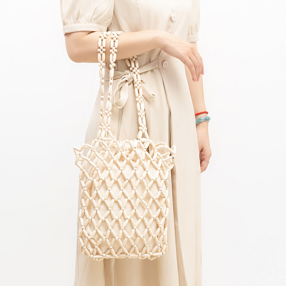 Beads Decoration Hand-woven Female Summer Niche Shoulder Bags
