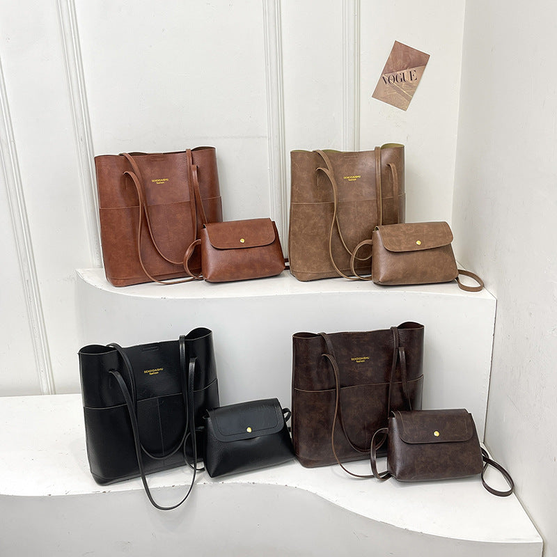 Solid Color Popular Two-piece Set Large Bags