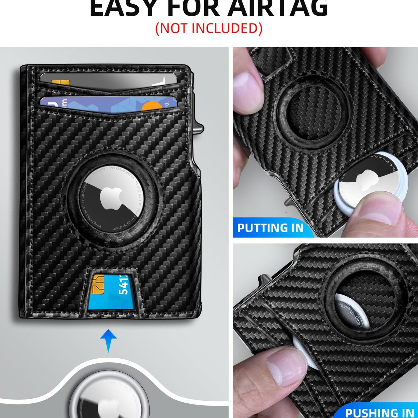 Men's Stylish Carbon Fiber Leather High-grade Men's Wallets