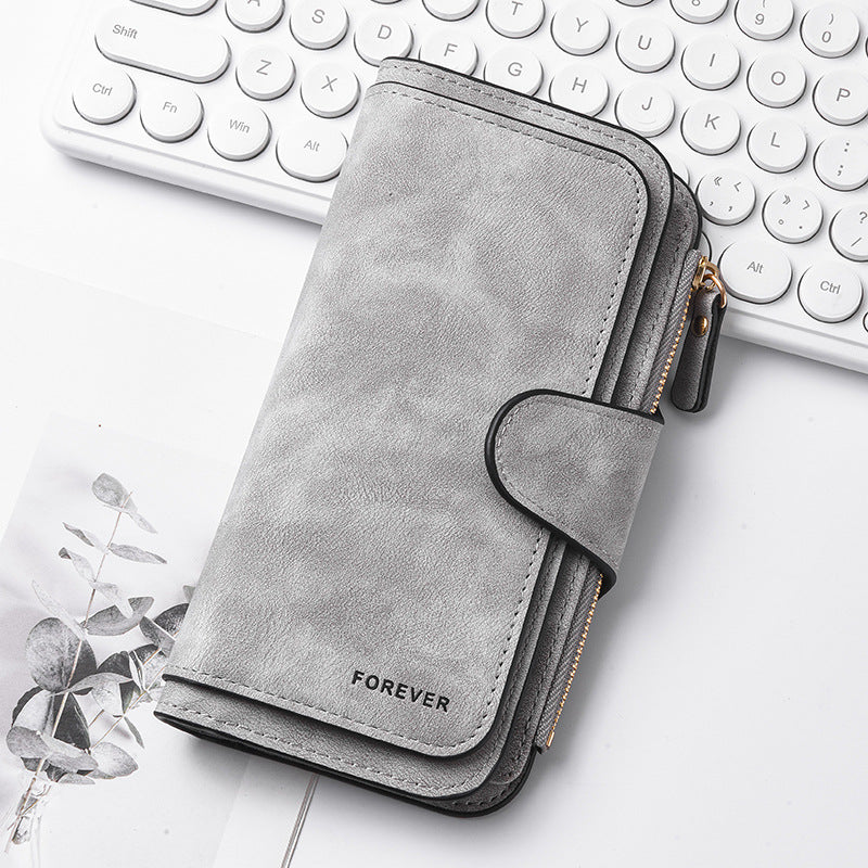 Women's Fashion Long Leather Hidden Hook Retro Ladies Wallet