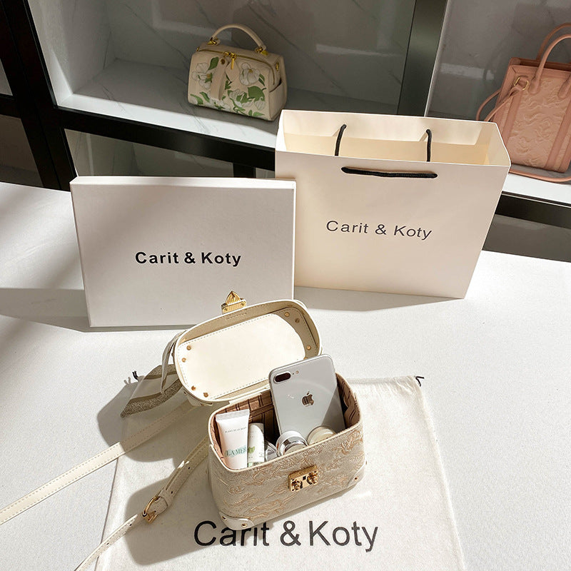 Chinese Embroidery Box High Sense Contrast Small Square Bags