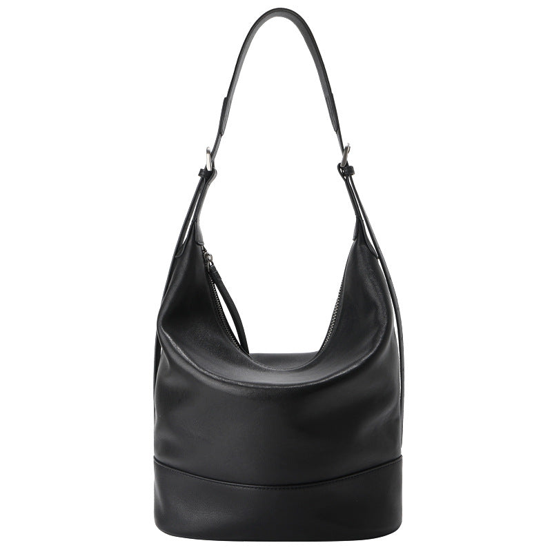 Layer Vegetable Tanning Leather Binaural Large Capacity Totes Commuter Women's Shoulder Bag