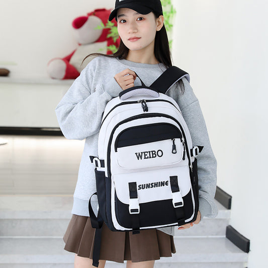 National Fashion Junior High Simple Trendy Large Middle School Students' Schoolbags