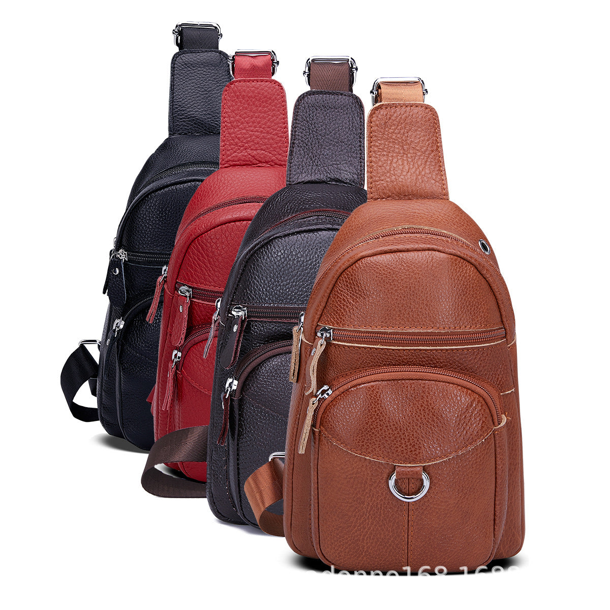 Women's & Men's & Genuine Leather Fashion Men's Chest Bags