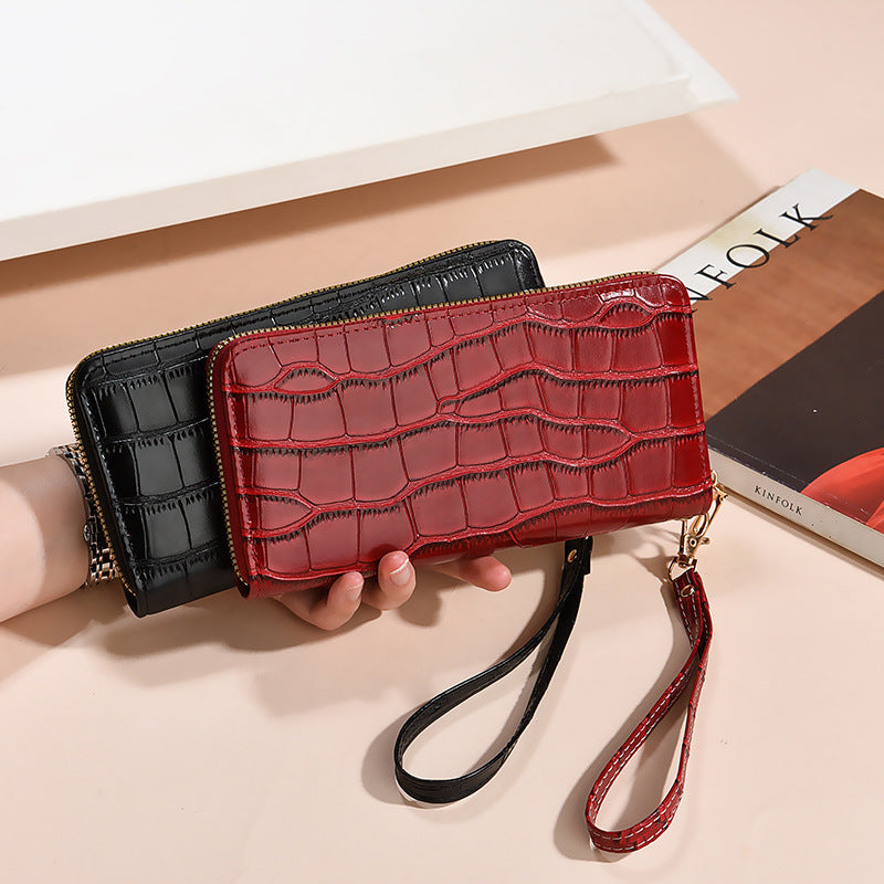 Stylish Women's Long Korean Crocodile Pattern Ladies Wallet
