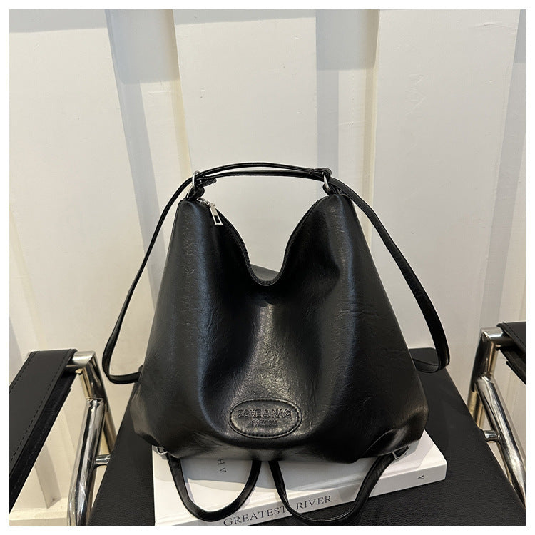 Women's Popular Leisure Retro Large Capacity Commuter Solid Color Bags