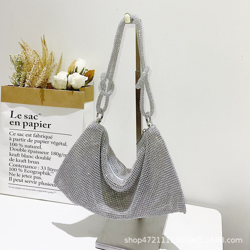 Tide Flash Knotted Rhinestone Handmade Underarm Evening Bags