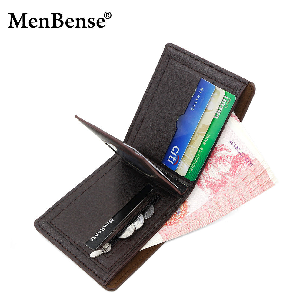 Men's Trendy Patchwork Short Multiple Slots Hinge Coin Purses