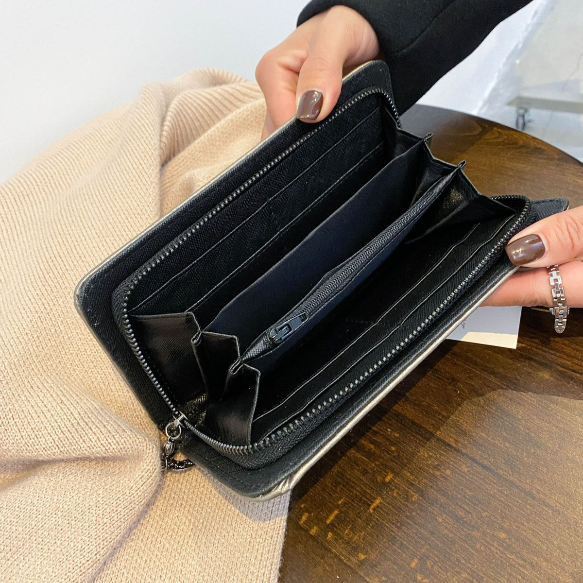Women's Punk Fashion Skull Long Clutch Trendy Purses