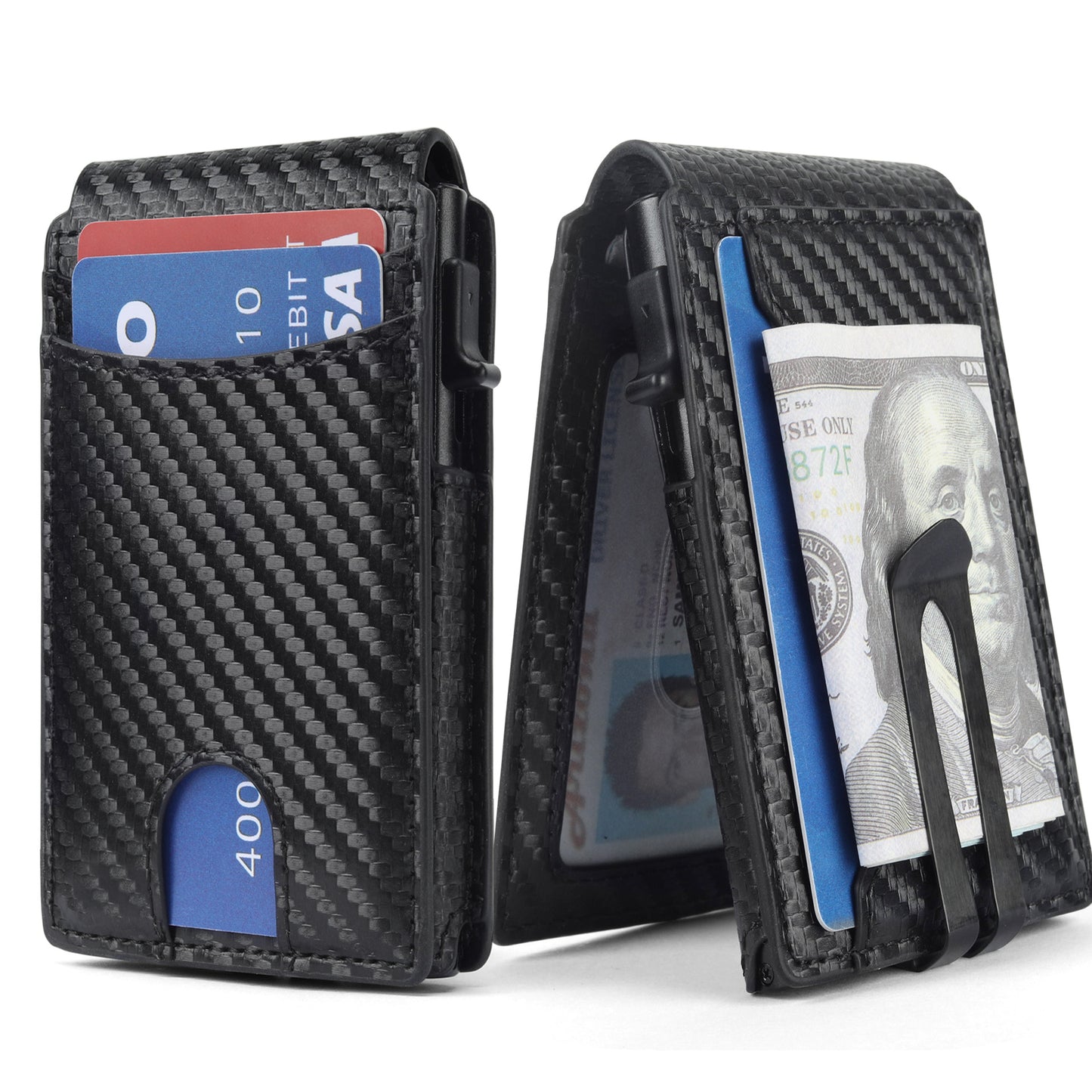 Men's Flip Automatic Pinball Genuine Leather Credit Card Holder
