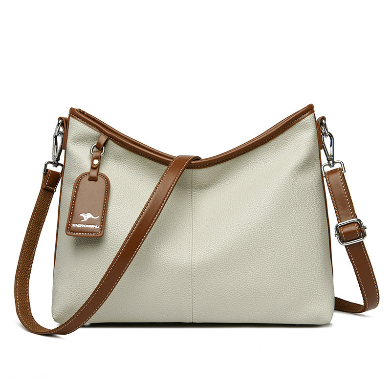 Women's Pattern Fashionable Sewing Line Genuine Kangaroo Crossbody Bags