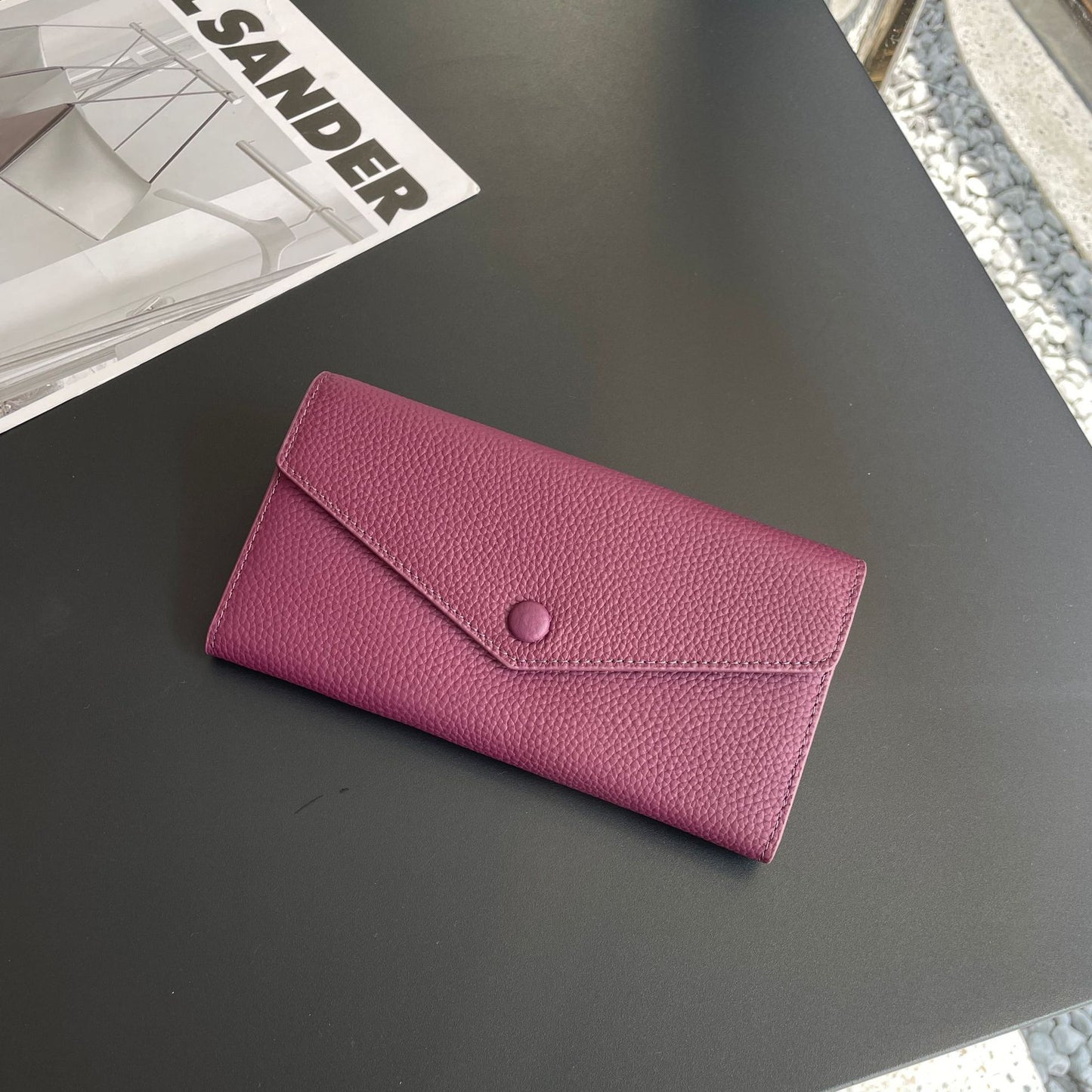 Women's Cowhide Long Large Capacity Genuine Leather Ladies Wallets