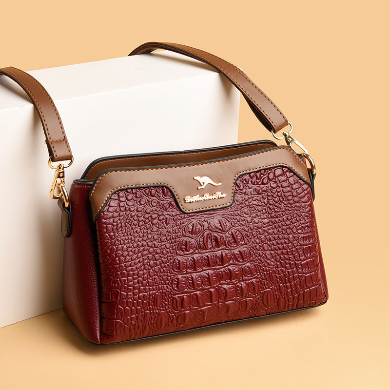 Women's Fashionable Vintage Advanced Texture Crocodile Embossed Crossbody Bags