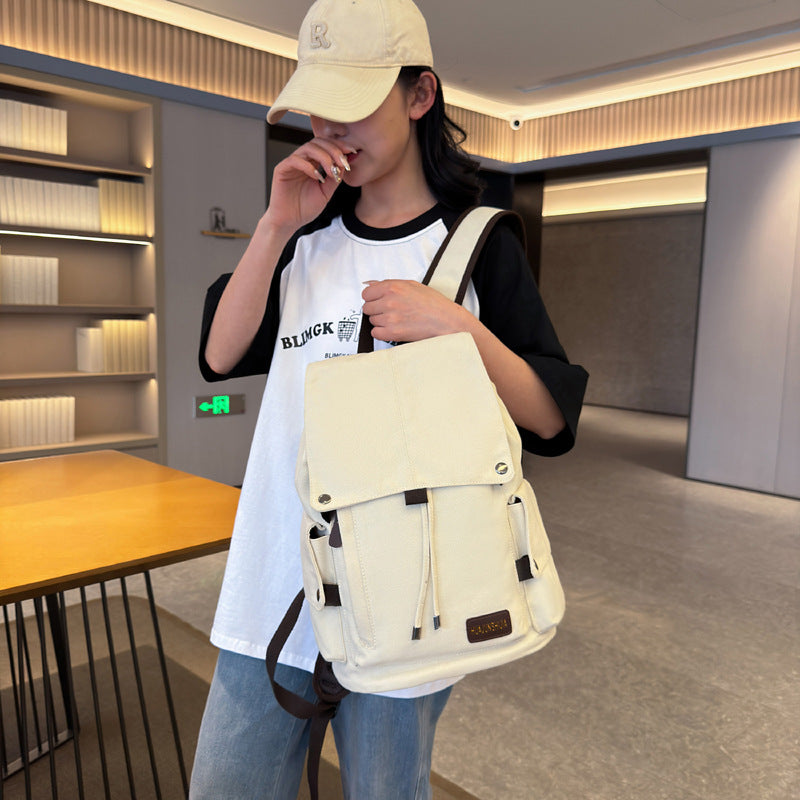 Men's Capacity High-grade Simple Solid Color Early Backpacks