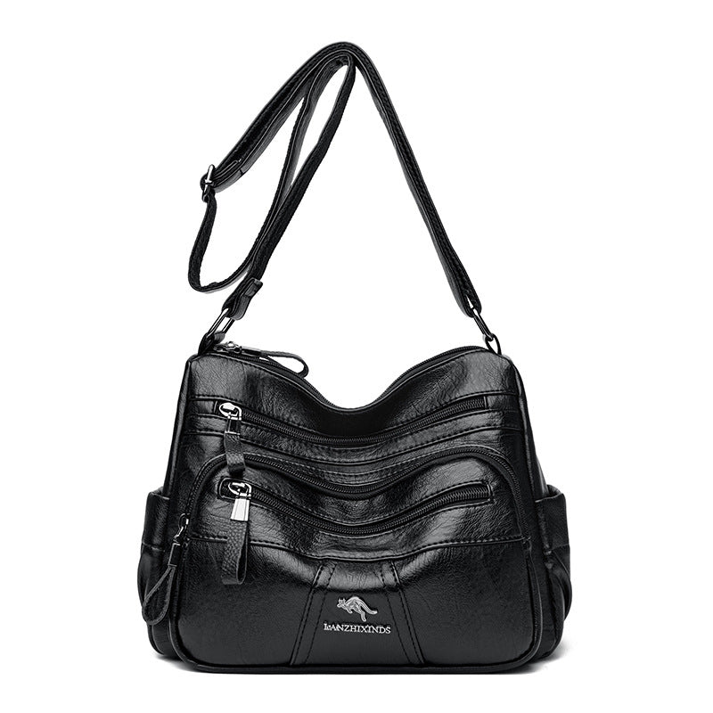 Women's Kangaroo Mom Style Soft Leather Large Capacity Crossbody Bags