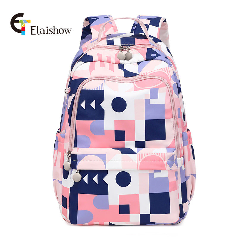 Women's For Junior Cute Cat Print Large Backpacks