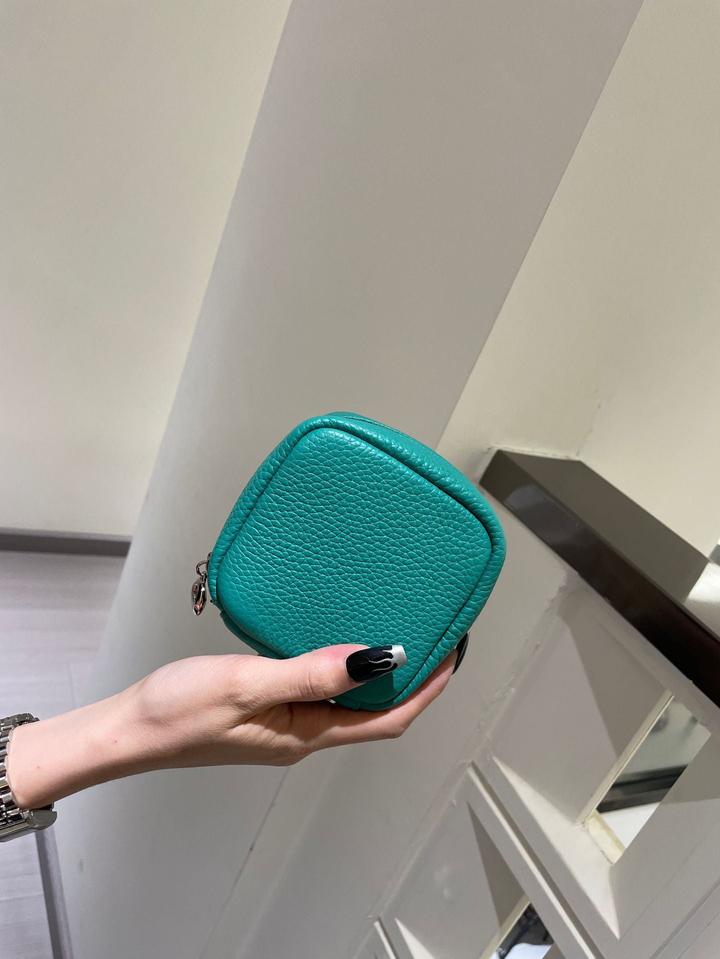 Top Layer Cowhide Halter Mini Storage Small Square Bags