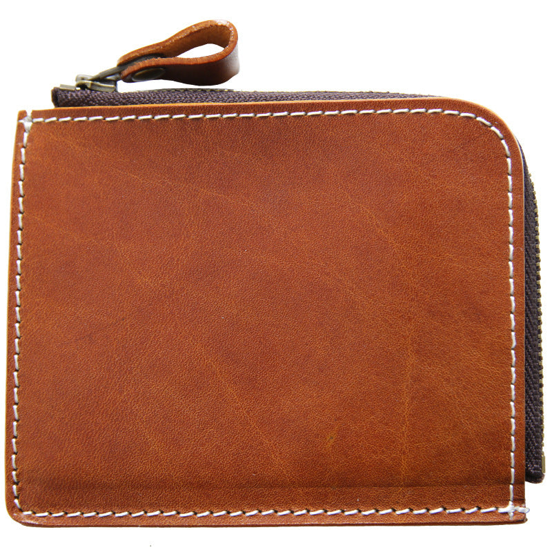 Men's Handmade Vintage Short Genuine Leather First Men's Wallets