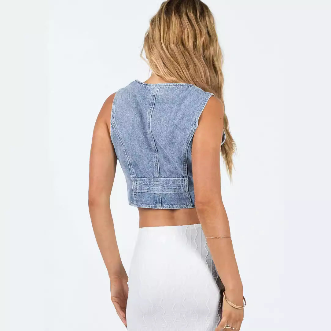Women's Creative Unique Charming Denim Hot Vests