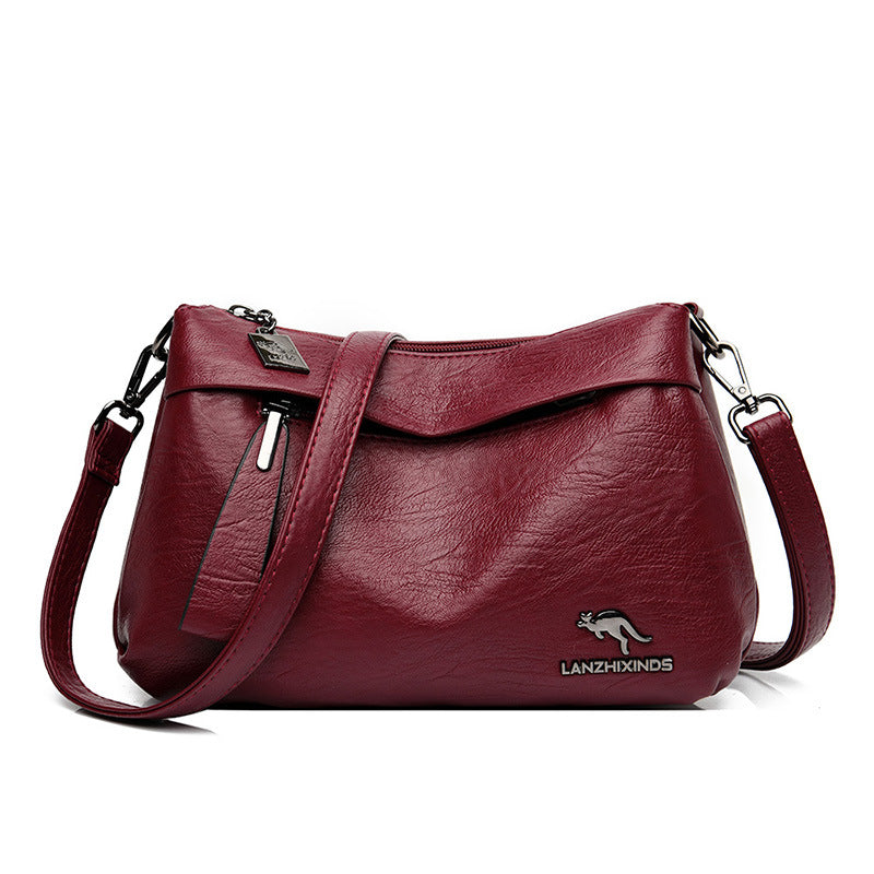 Women's Fashion Solid Color Soft Surface Large Crossbody Bags