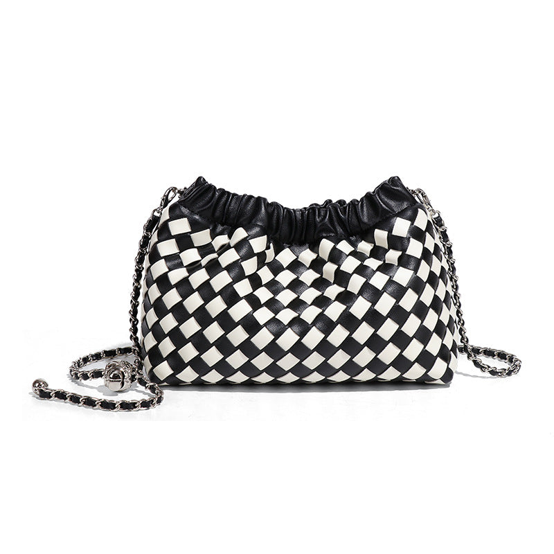 Women's Pleated Cloud Fashion Golden Ball Hand-woven Bags