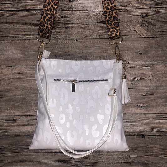 Women's Bright Leopard Print Zipper Plaid Fashion Crossbody Bags