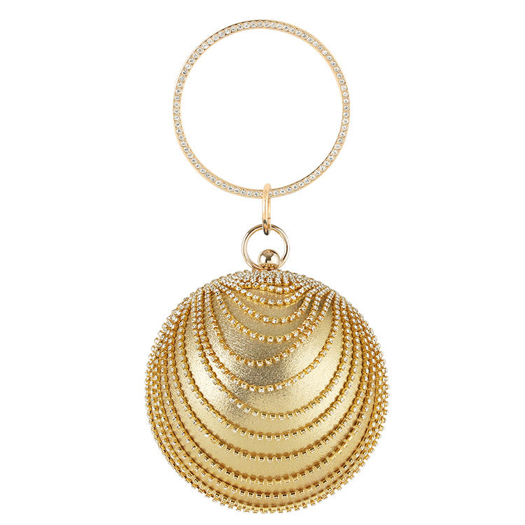 Women's Dinner Round Banquet Clutch Diamond Evening Bags