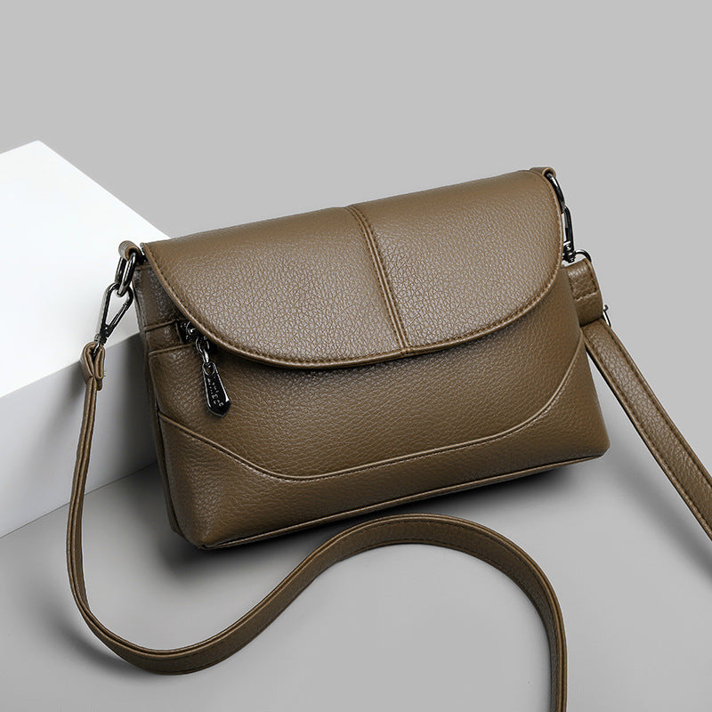 Women's Fashion Mother Texture Soft Leather Graceful Crossbody Bags