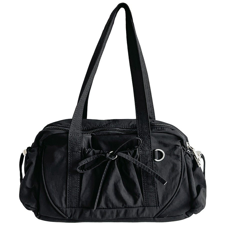Women's Simple Underarm Niche Pleated Bow Summer Shoulder Bags