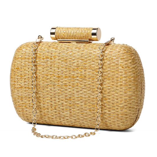 Women's Dinner Winter Straw Fashion Hand-woven Clutch Evening Bags