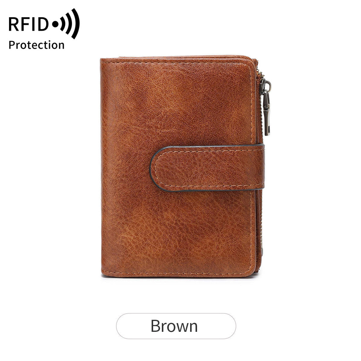 Women's Swiping Multiple Slots Simple Tri Fold Ladies Wallet