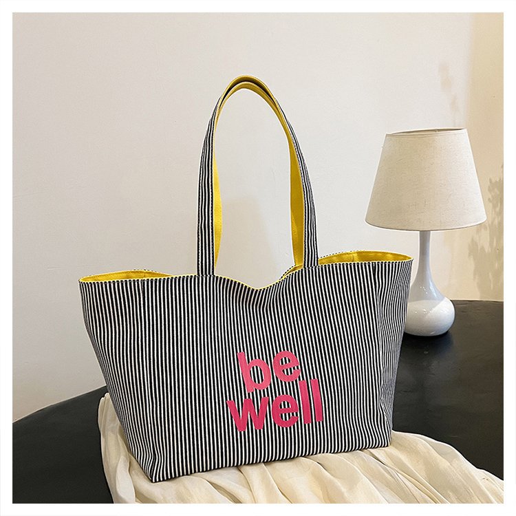Capacity Totes Positive Negative Double-sided Striped Handbags