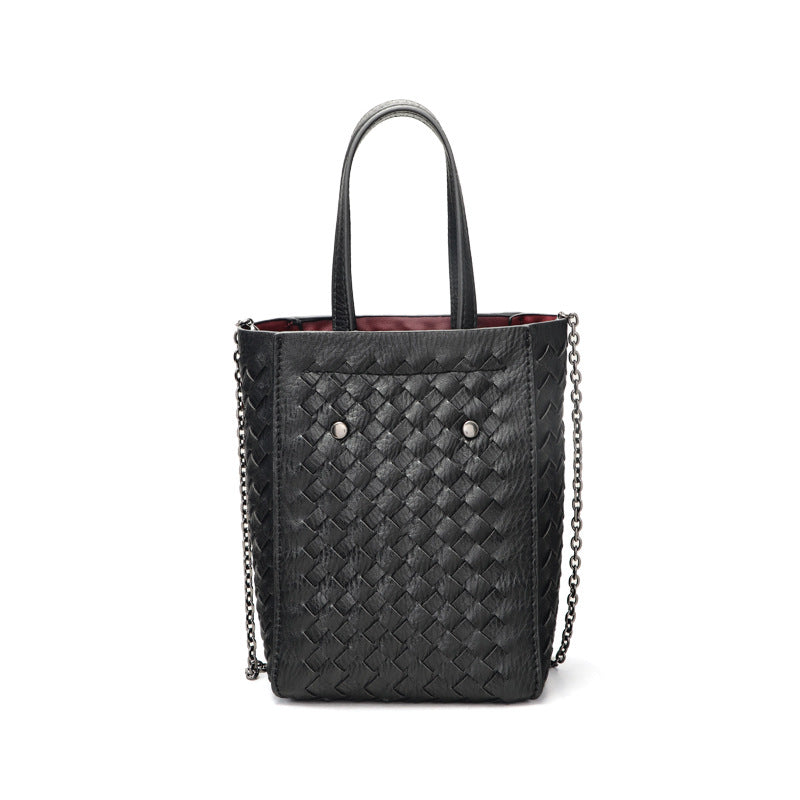 Women's Handmade Woven Solid Color Texture Popular Handbags