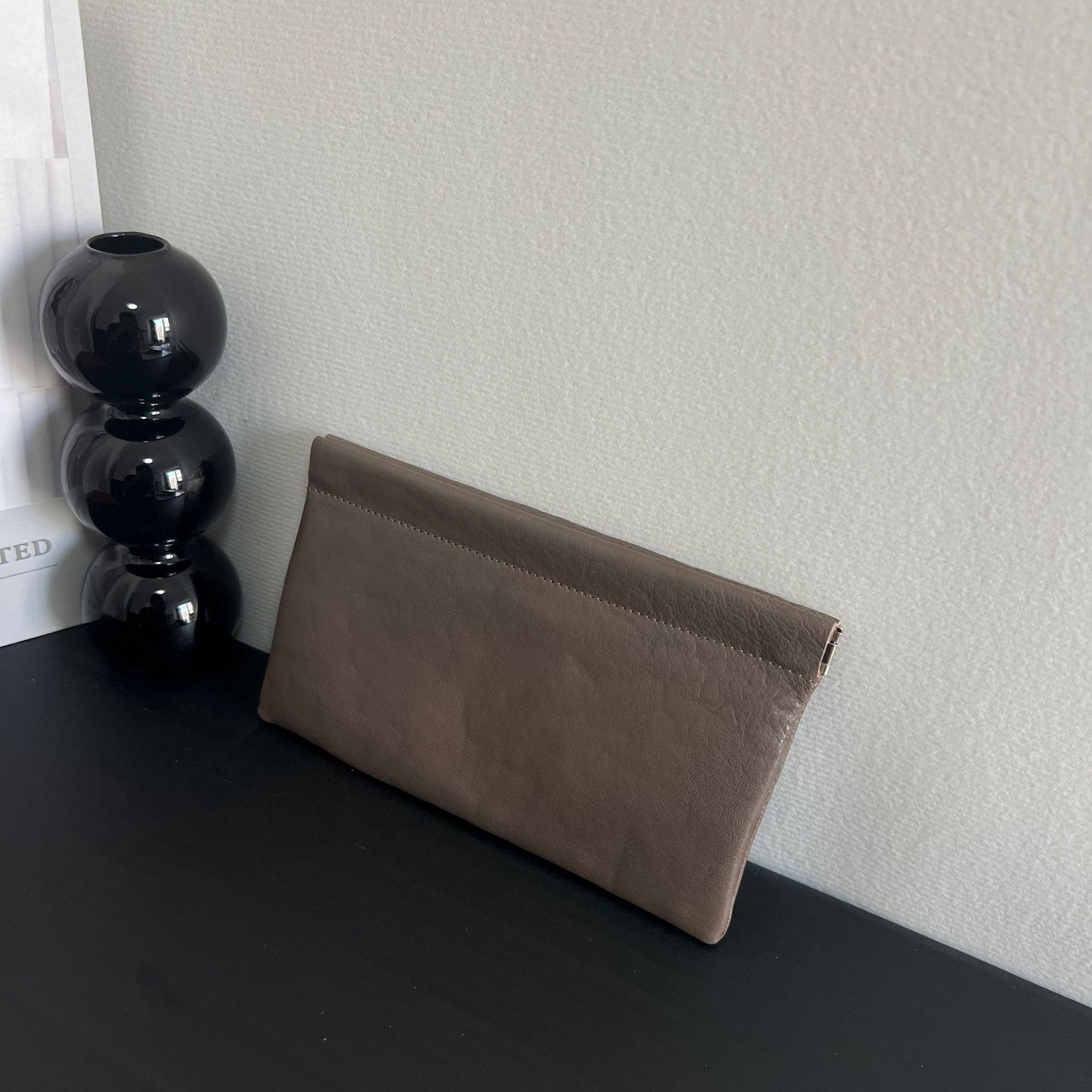 Simple Clutch Top Layer Cowhide Genuine Leather Earphone Ladies Wallets