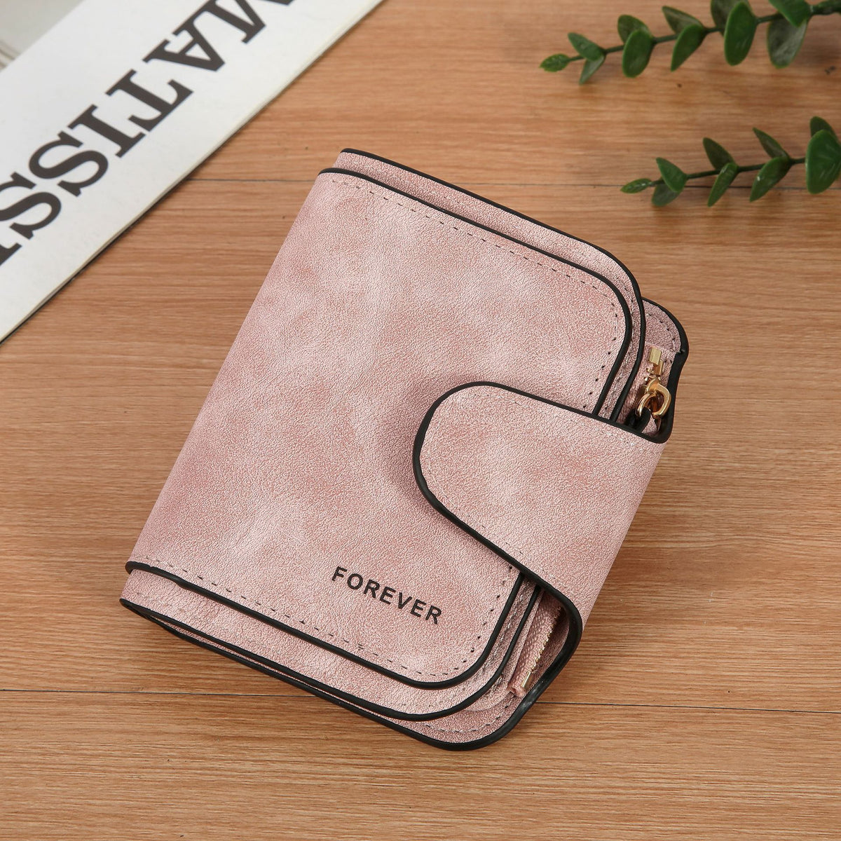 Glamorous Women's Retro Frosted Leather Short Coin Purses