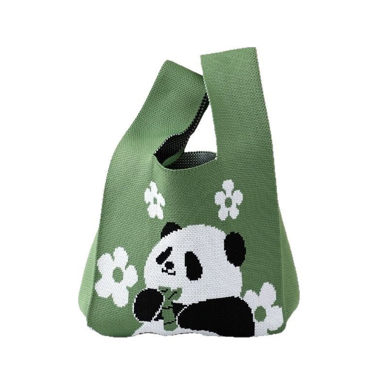 National Fashion Giant Panda Knitted Niche Gift Hand Cute Wild Women's Handbag