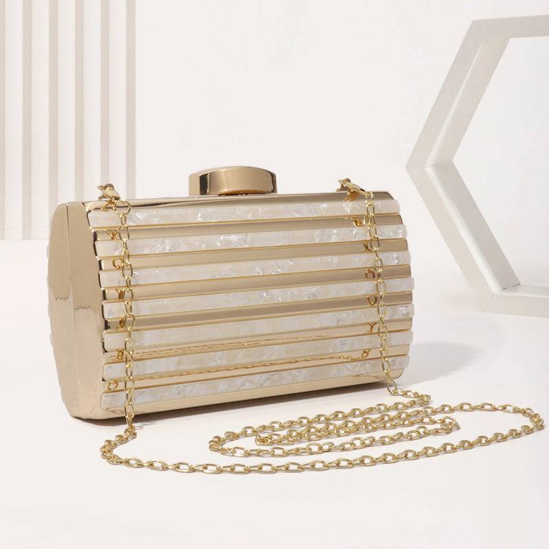 Women's Stylish Dinner Oval Acrylic Chain Evening Bags