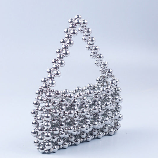 Sier Electroplated Hand-woven Acrylic Street Shooting Handbags