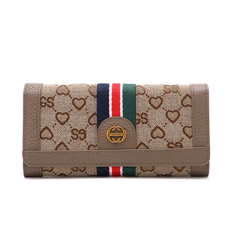 Mobile Integrated Long Simple Folding Female Card Holder