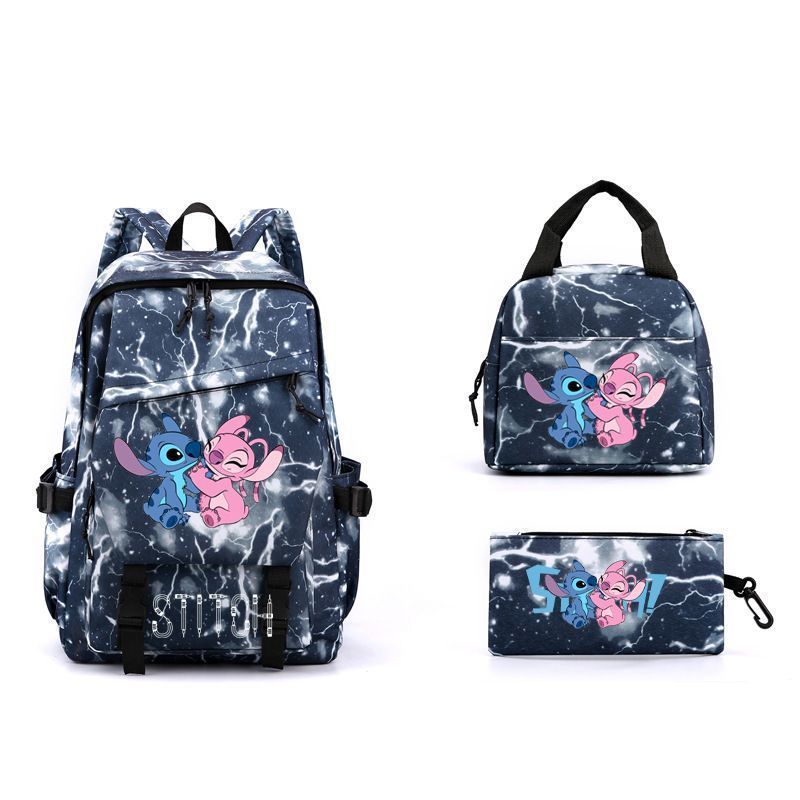 Star Stitch Lunch Pencil Three-piece Set Middle School Students' Schoolbags