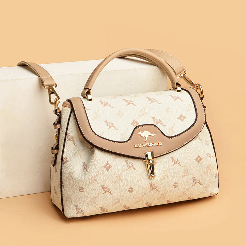 Classy Women's Fashion Color Contrast Printed Shoulder Bags